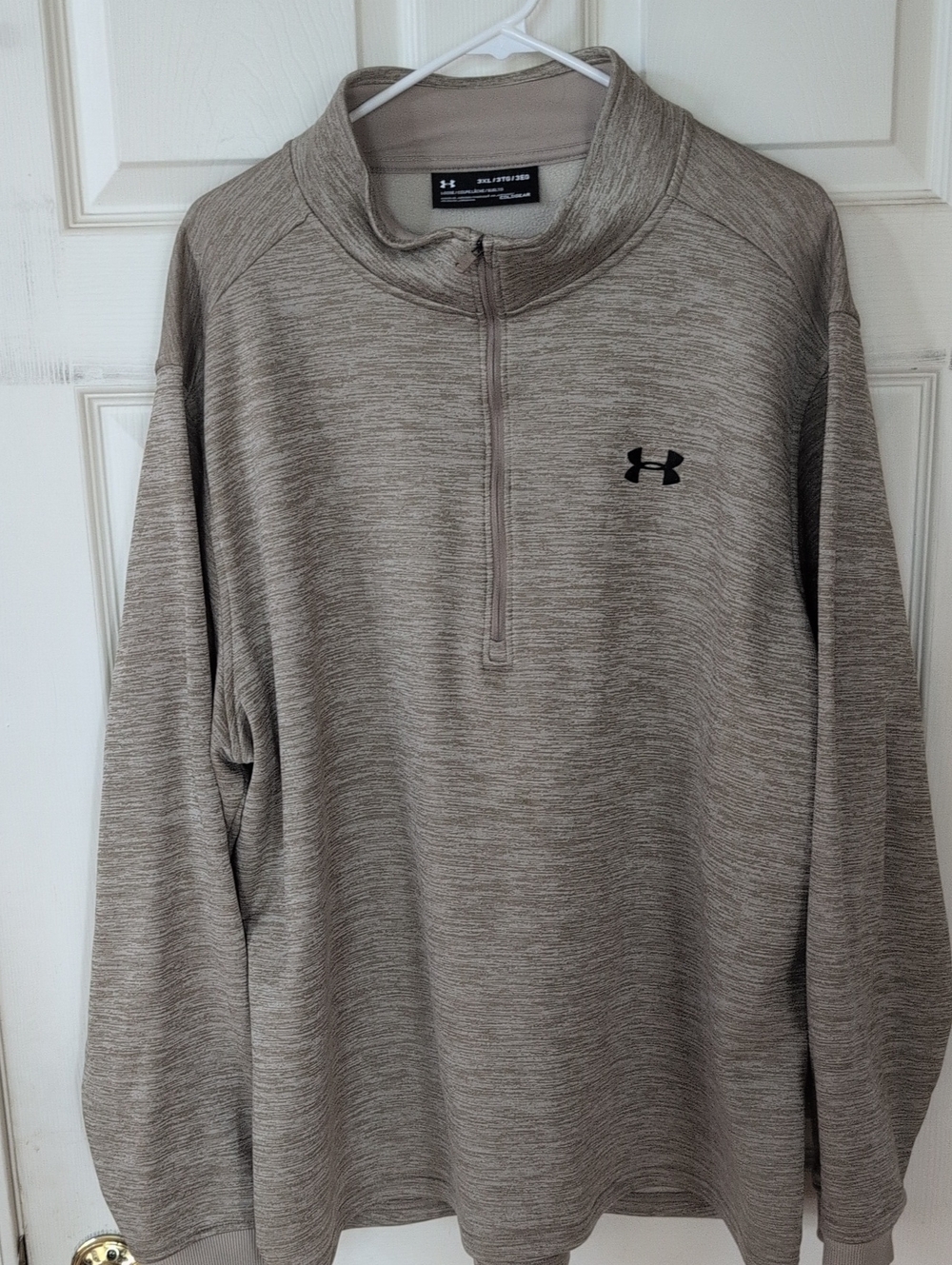 Under Armour Taupe Heather 1/4 Zip Performance Pullover 3XL